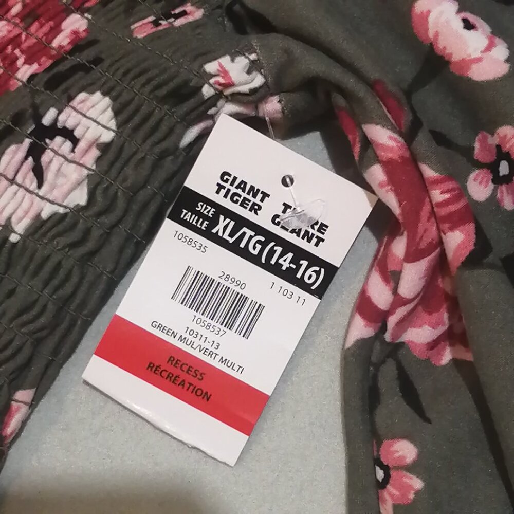 🇨🇦 Bella & Birdie Green and Pink 3/4 Sleeve Dress, NWT - Picture 2 of 6